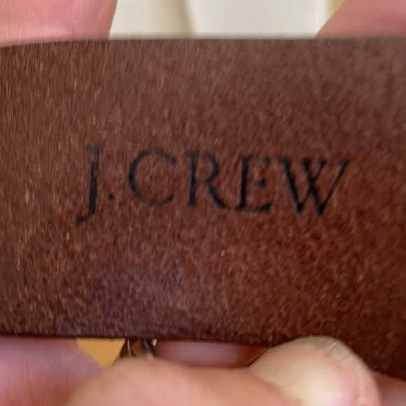 Women’s J Crew Boho Brown Italian Leather Belt, Square Solid Brass Buckle. M - Picture 4 of 12